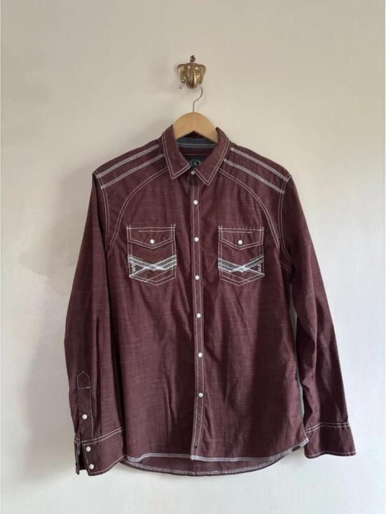 Other - Buckle Black Western Style Burgundy Button Down Shirt size M